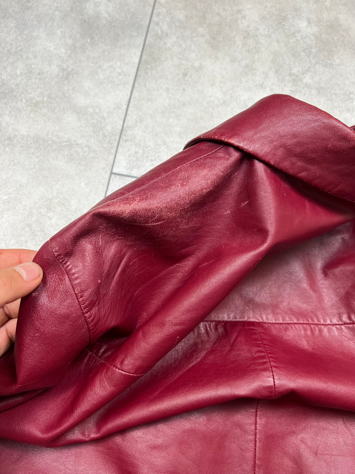 Hugo Boss Red Leather Jacket (M)