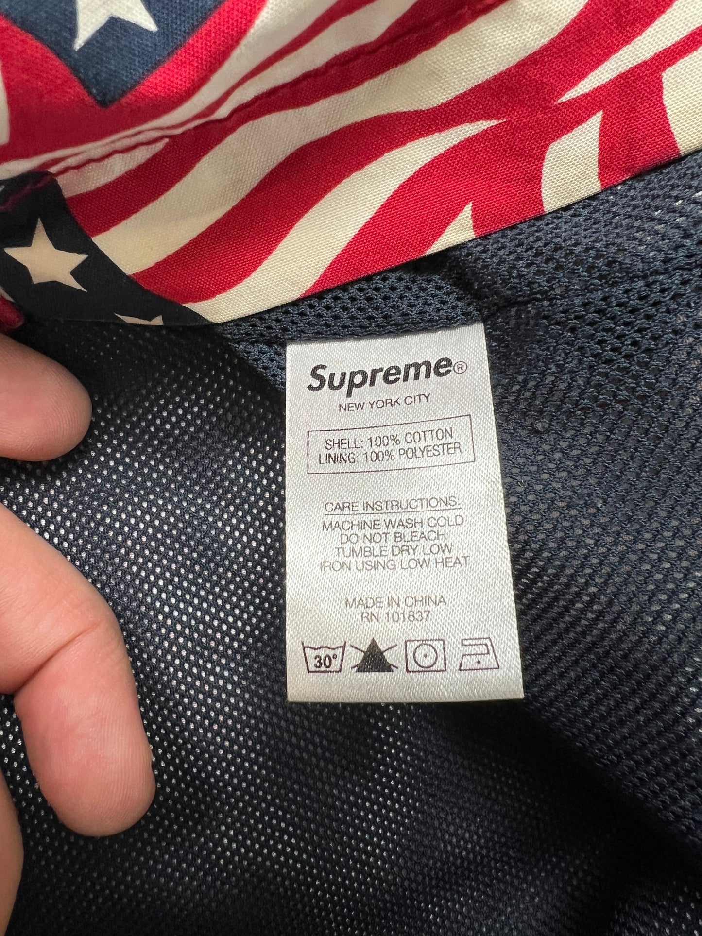 Supreme Raglan Court American flag jacket (Large)