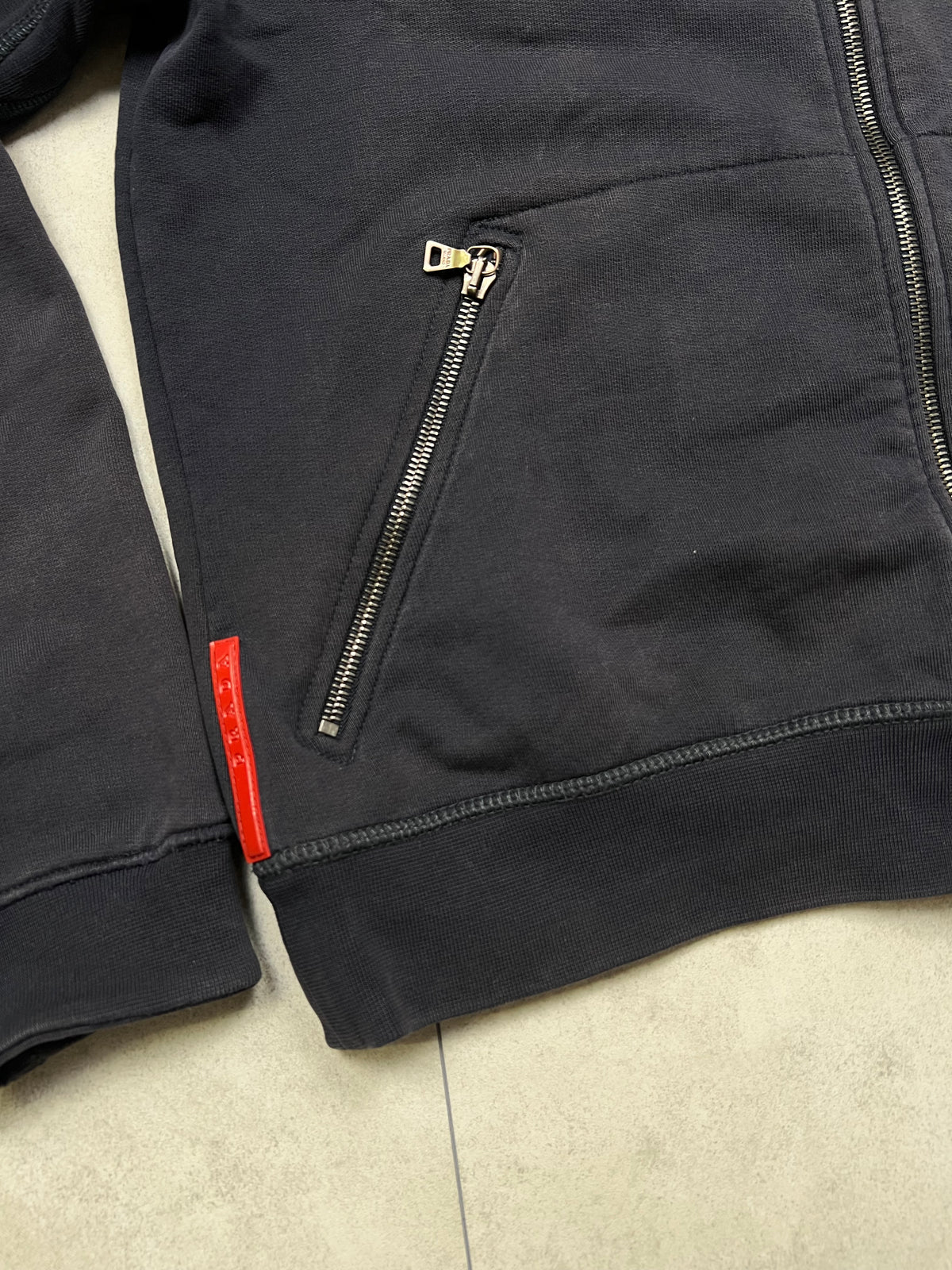Prada Zip-Up Nylon Hoodie (S)