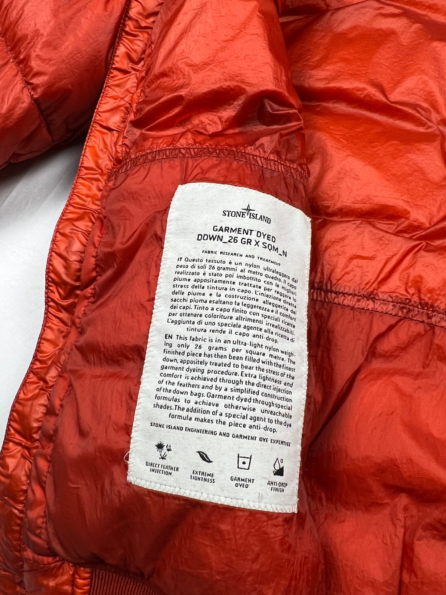Stone Island 2014 Red Garment Dyed Puffer (S)