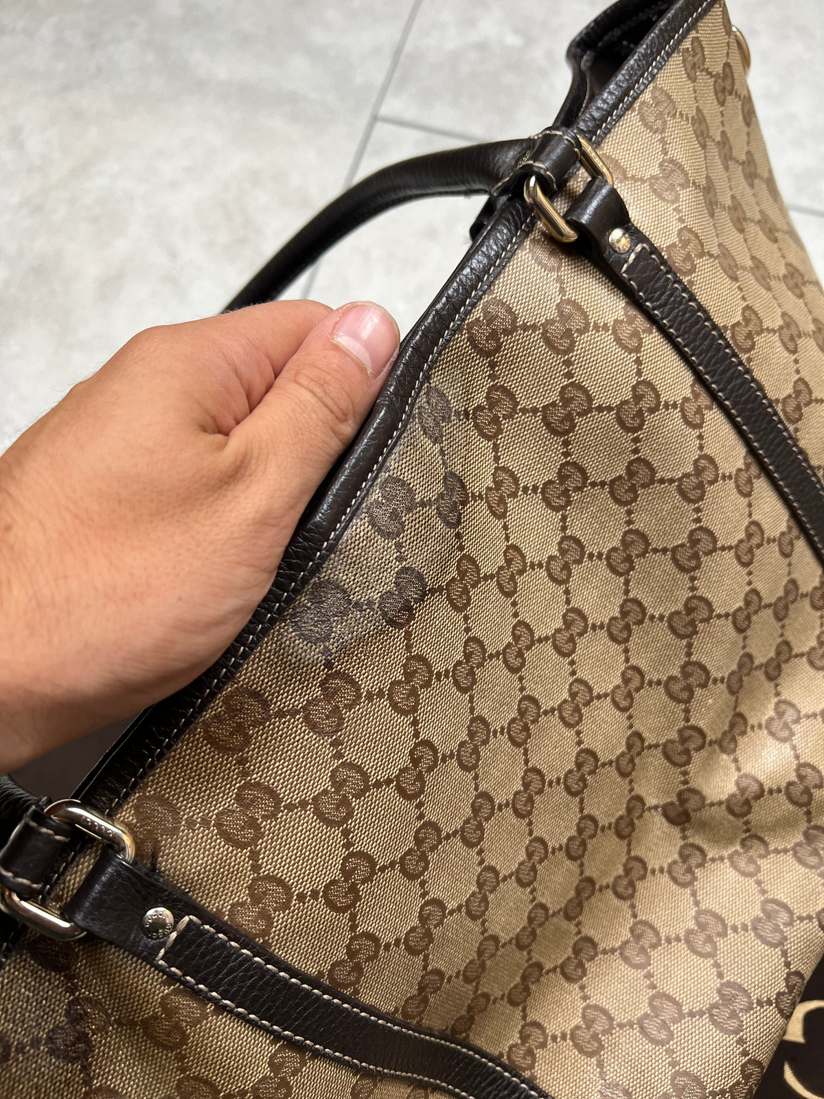 Gucci Monogram Crystal Canvas Bag