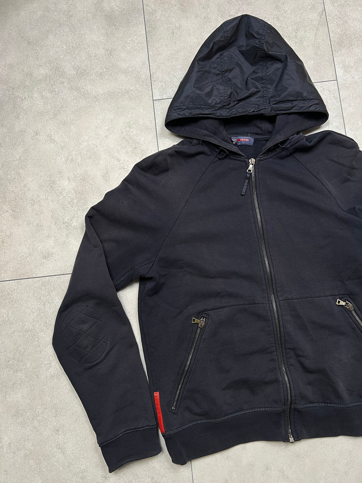 Prada Zip-Up Nylon Hoodie (S)