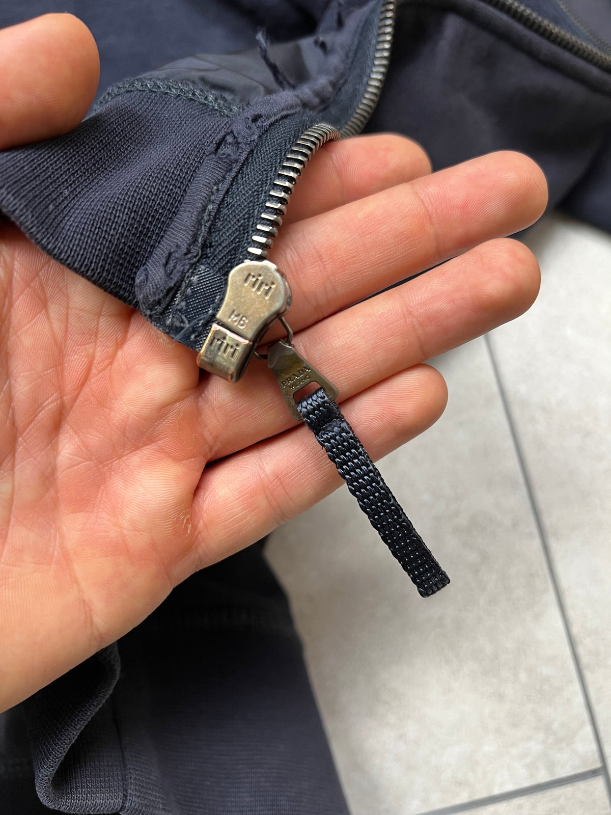 Prada Zip-Up Nylon Hoodie (S)
