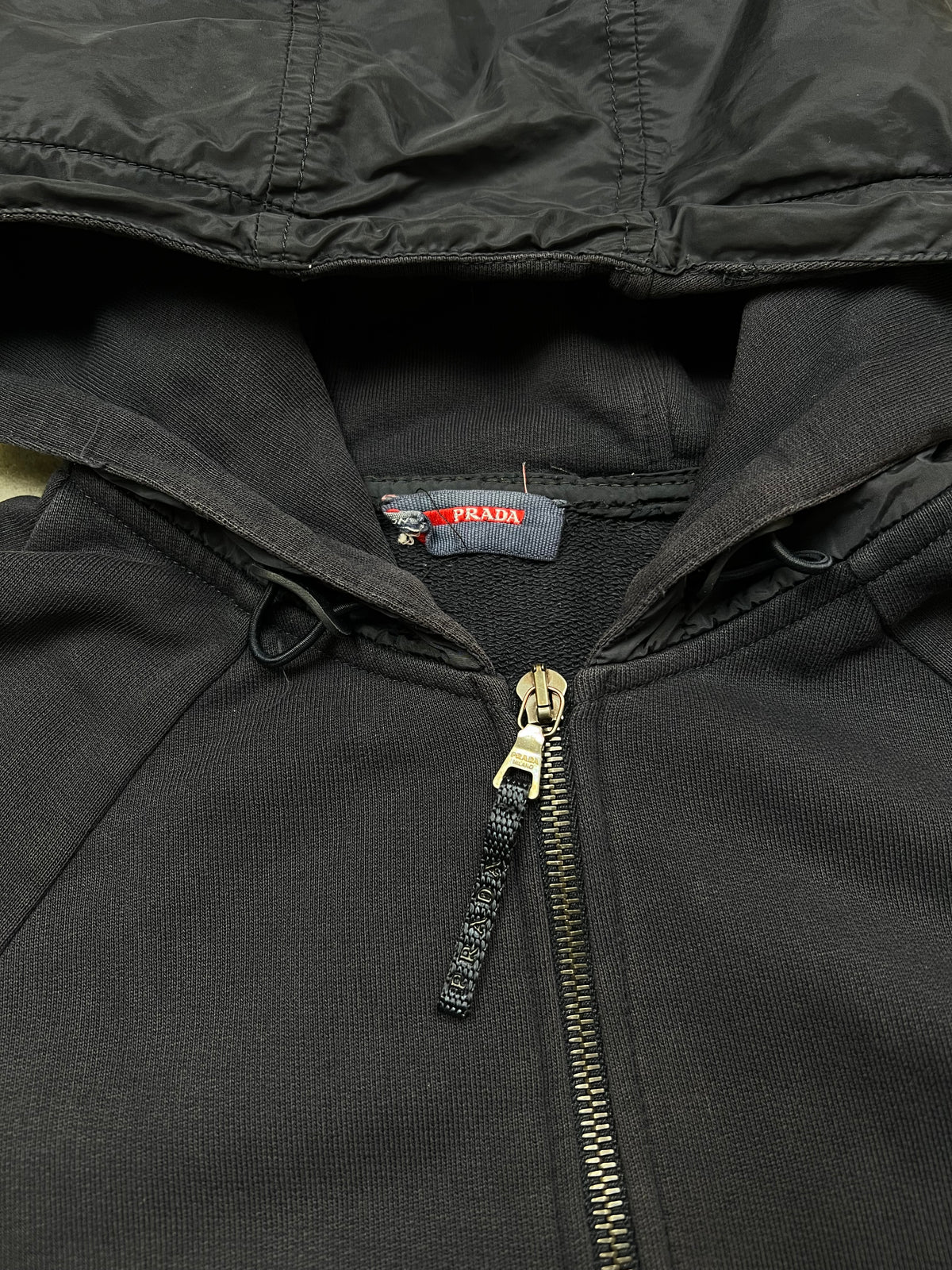 Prada Zip-Up Nylon Hoodie (S)