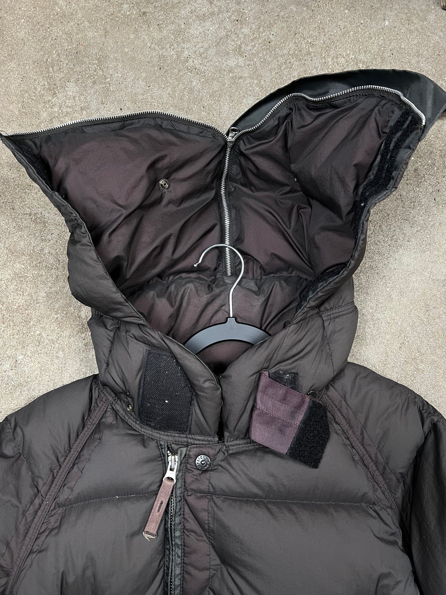 AW08' Stone Island Black Off Centre Zip Opaque Puffer (M)