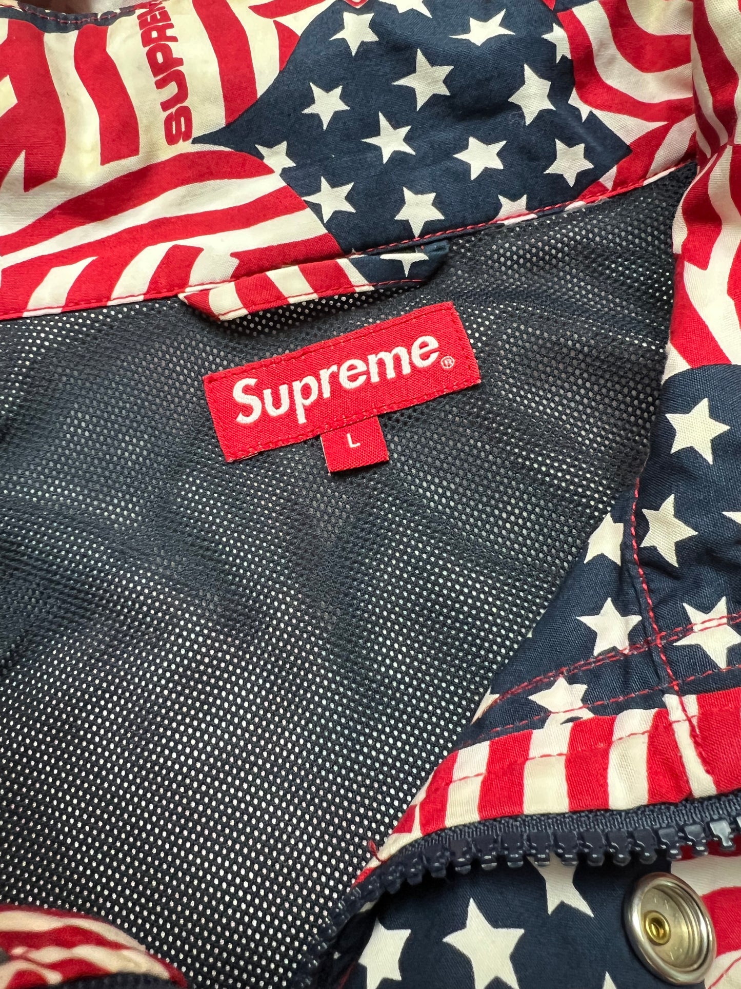 Supreme Raglan Court American flag jacket (Large)