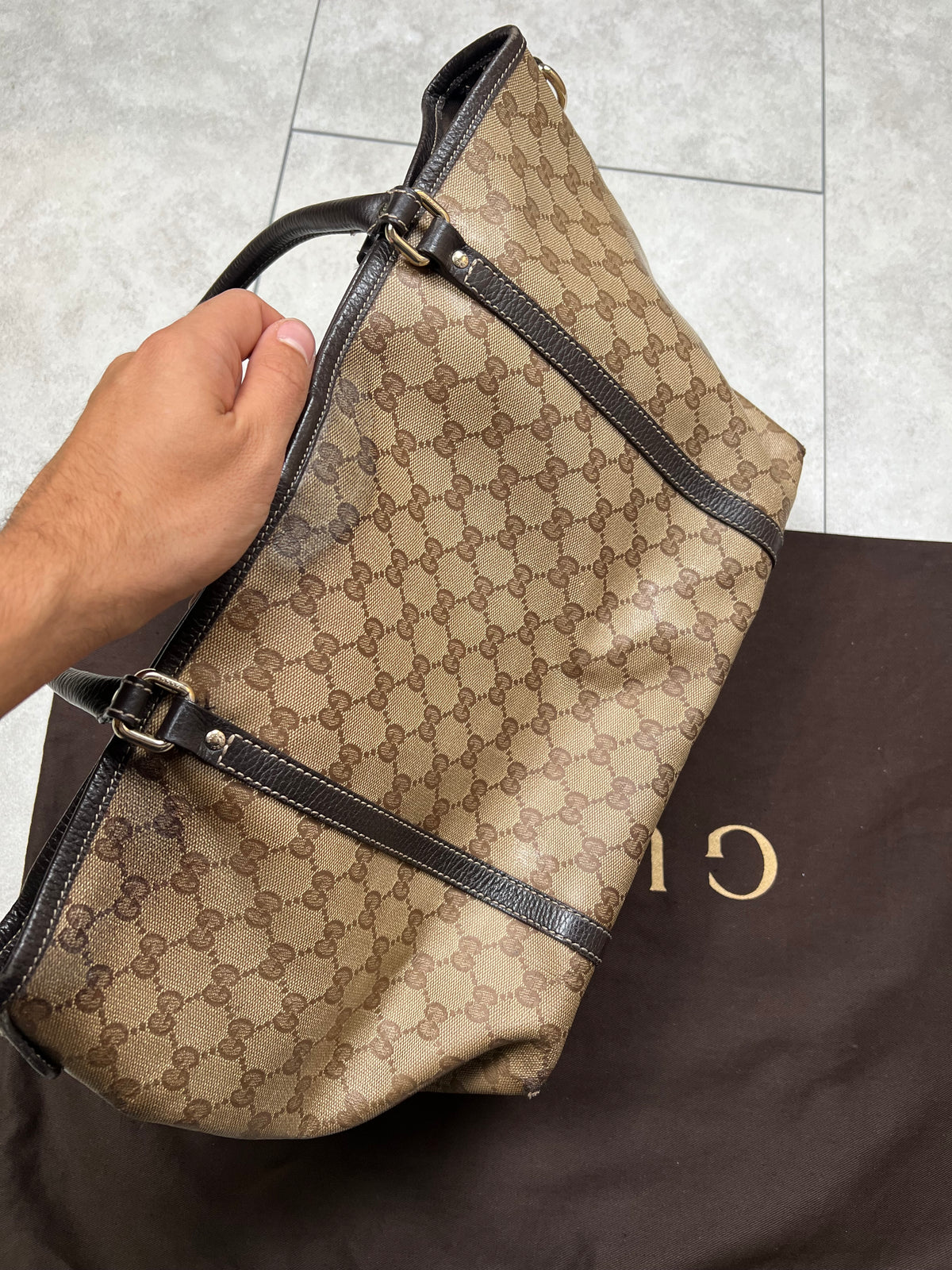 Gucci Monogram Crystal Canvas Bag