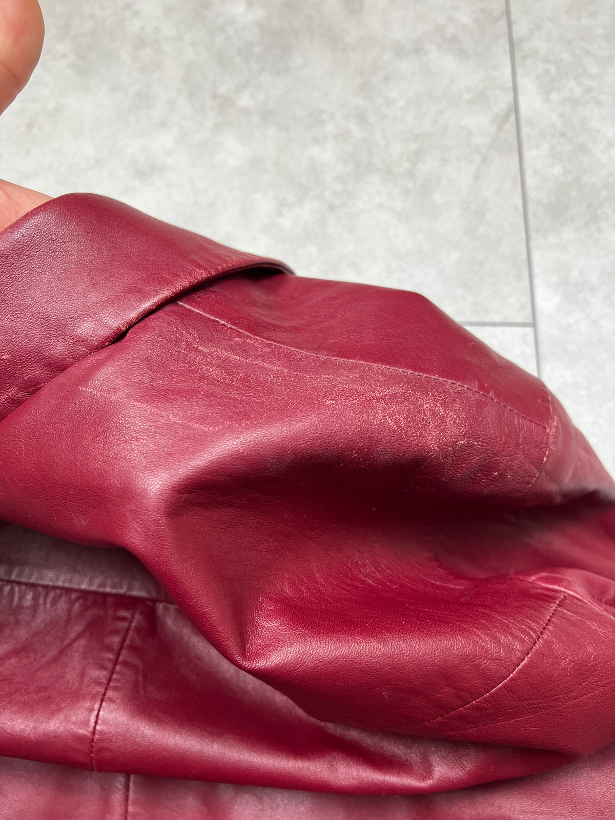 Hugo Boss Red Leather Jacket (M)