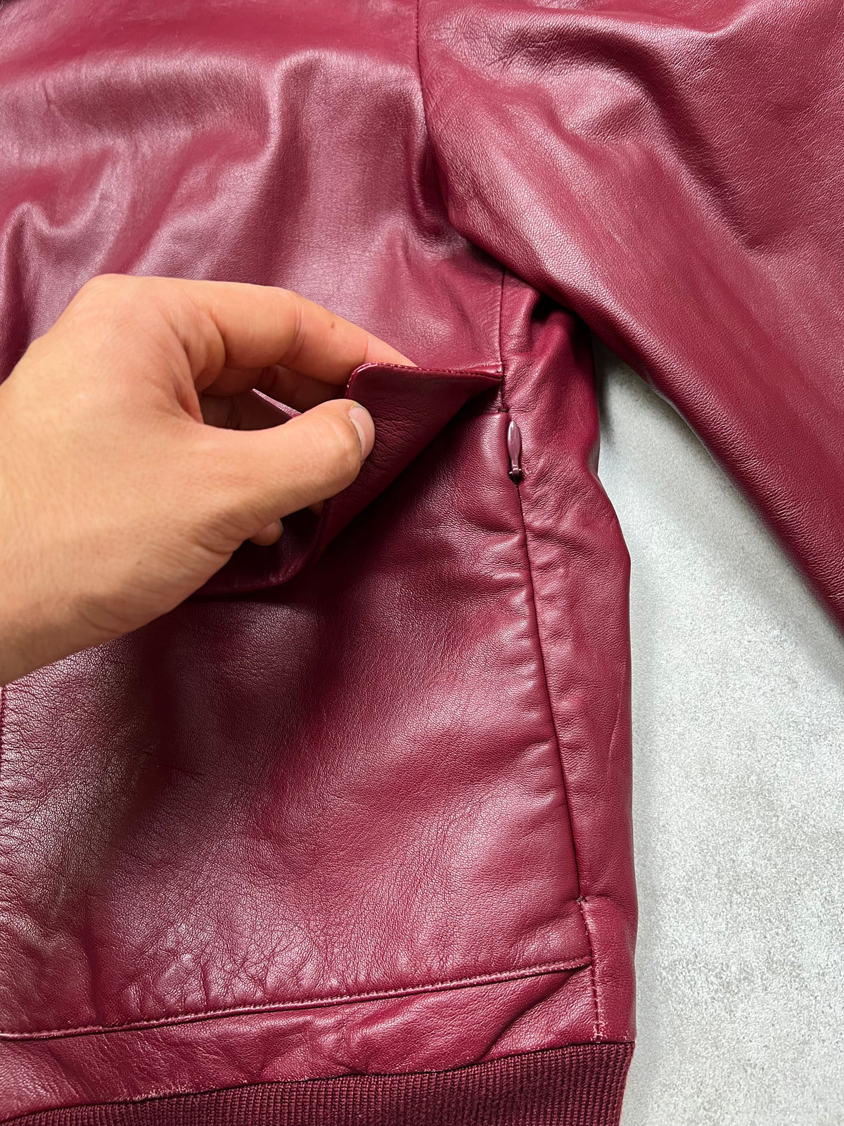 Hugo Boss Red Leather Jacket (M)