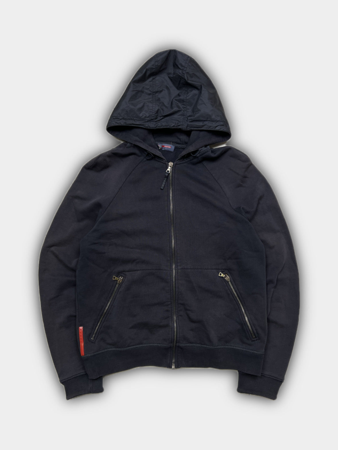 Prada Zip-Up Nylon Hoodie (S)