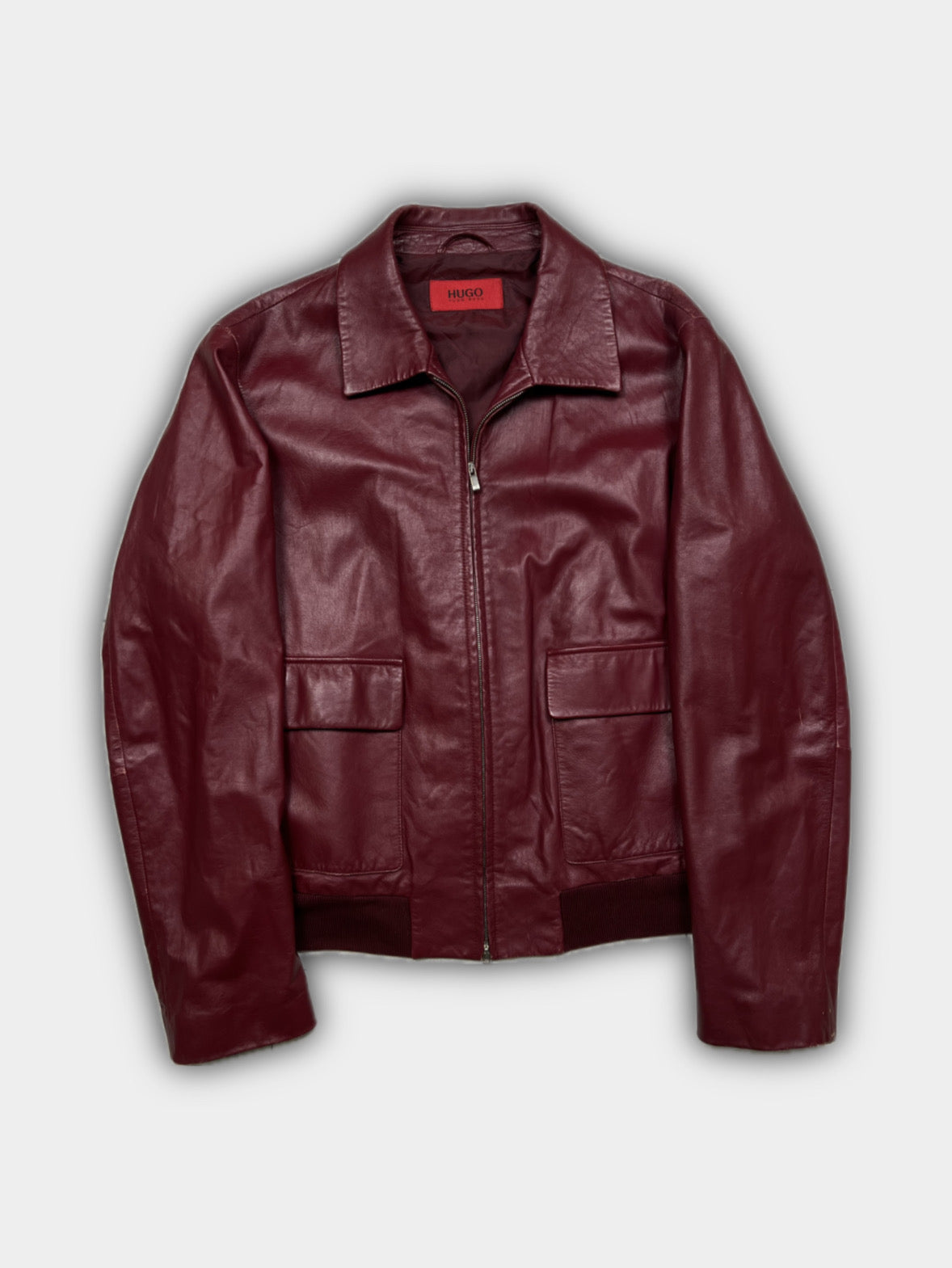 Hugo Boss Red Leather Jacket (M)