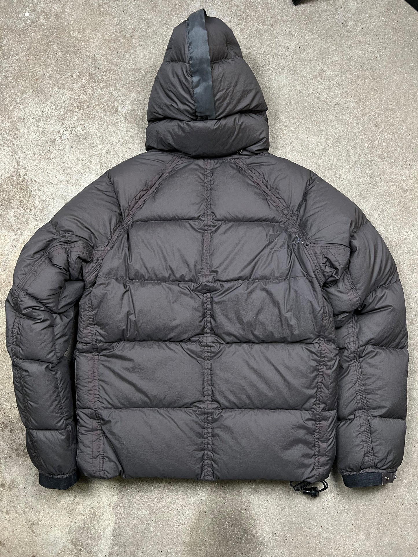 AW08' Stone Island Black Off Centre Zip Opaque Puffer (M)