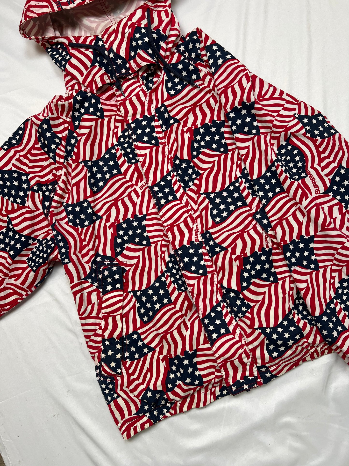 Supreme Raglan Court American flag jacket (Large)