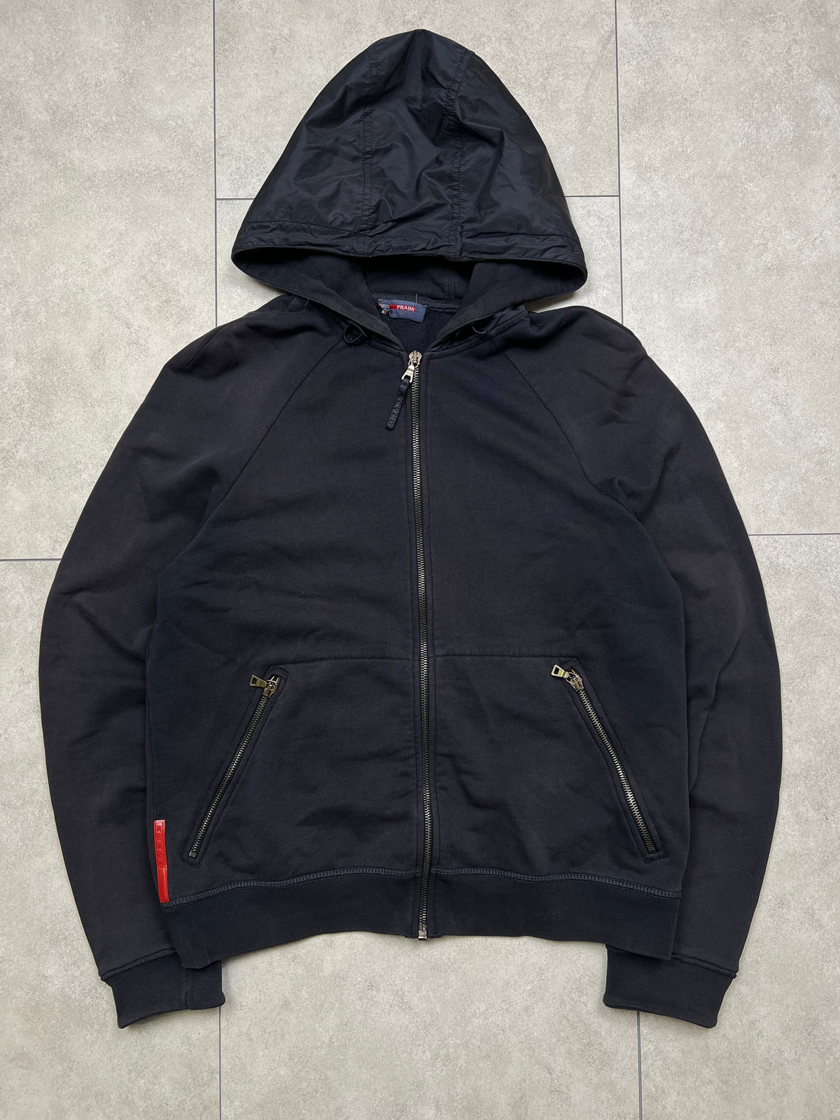 Prada Zip-Up Nylon Hoodie (S)