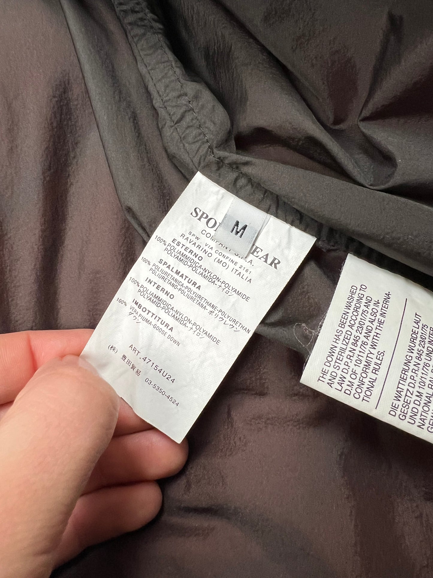 AW08' Stone Island Black Off Centre Zip Opaque Puffer (M)